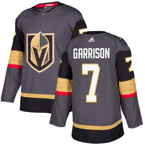 Adidas Men Vegas Golden Knights 7 Jason Garrison Grey Home Authentic Stitched NHL Jersey